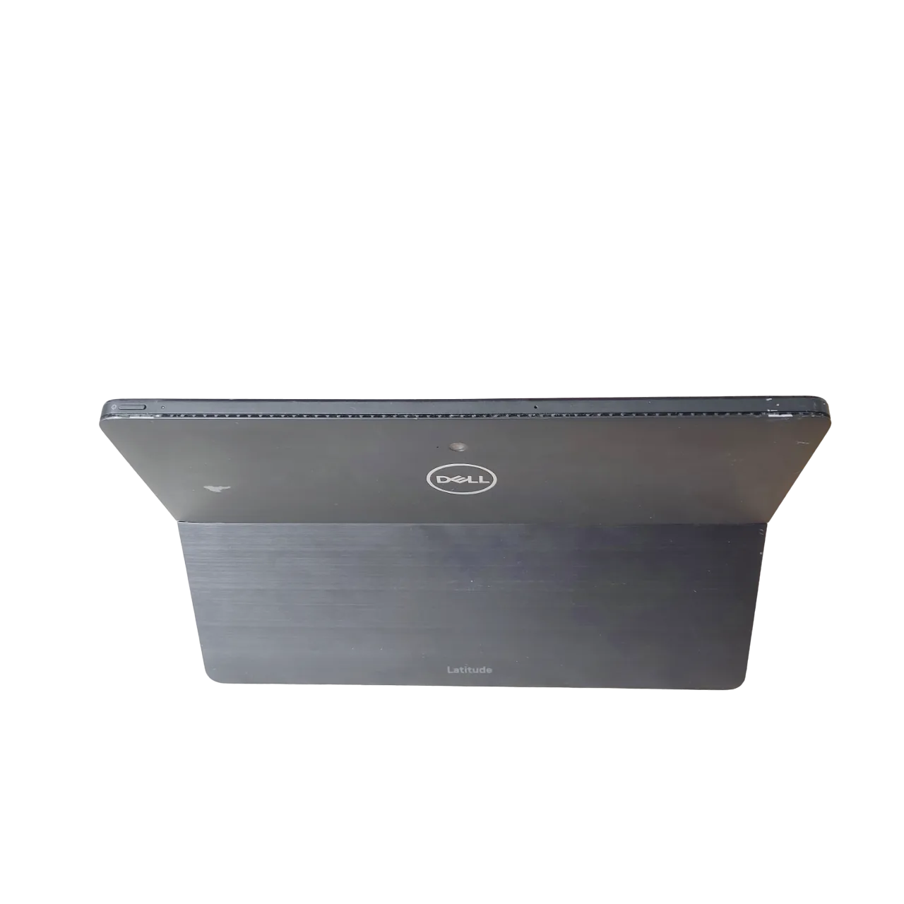 A felújított Dell Latitude 5290 tablet hátulnézetből, kitámasztóval