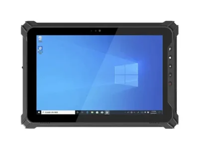IPC4 por- és ütésálló windowsos tablet 4G LTE-vel és beépített LAN-nal, elölnézetből