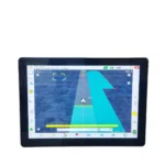 AgOpenGPS navigációs képernyőt mutató windowsos tablet elölnézetből