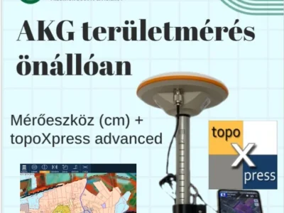 Hirdetési kép: AKG területmérés önállóan cm-es RTK mérőeszközzel és topoXpress advanced szoftverrel