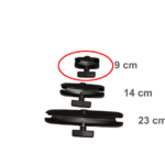A tablettartó tartókarjai egymás mellett: 9, 14 és 23 cm
